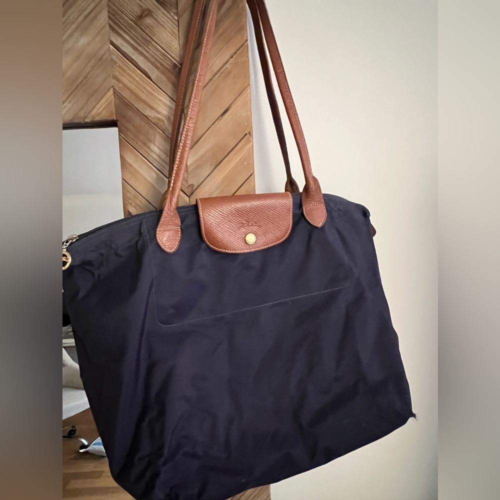 Large Le Pliage Tote Longchamp Navy
